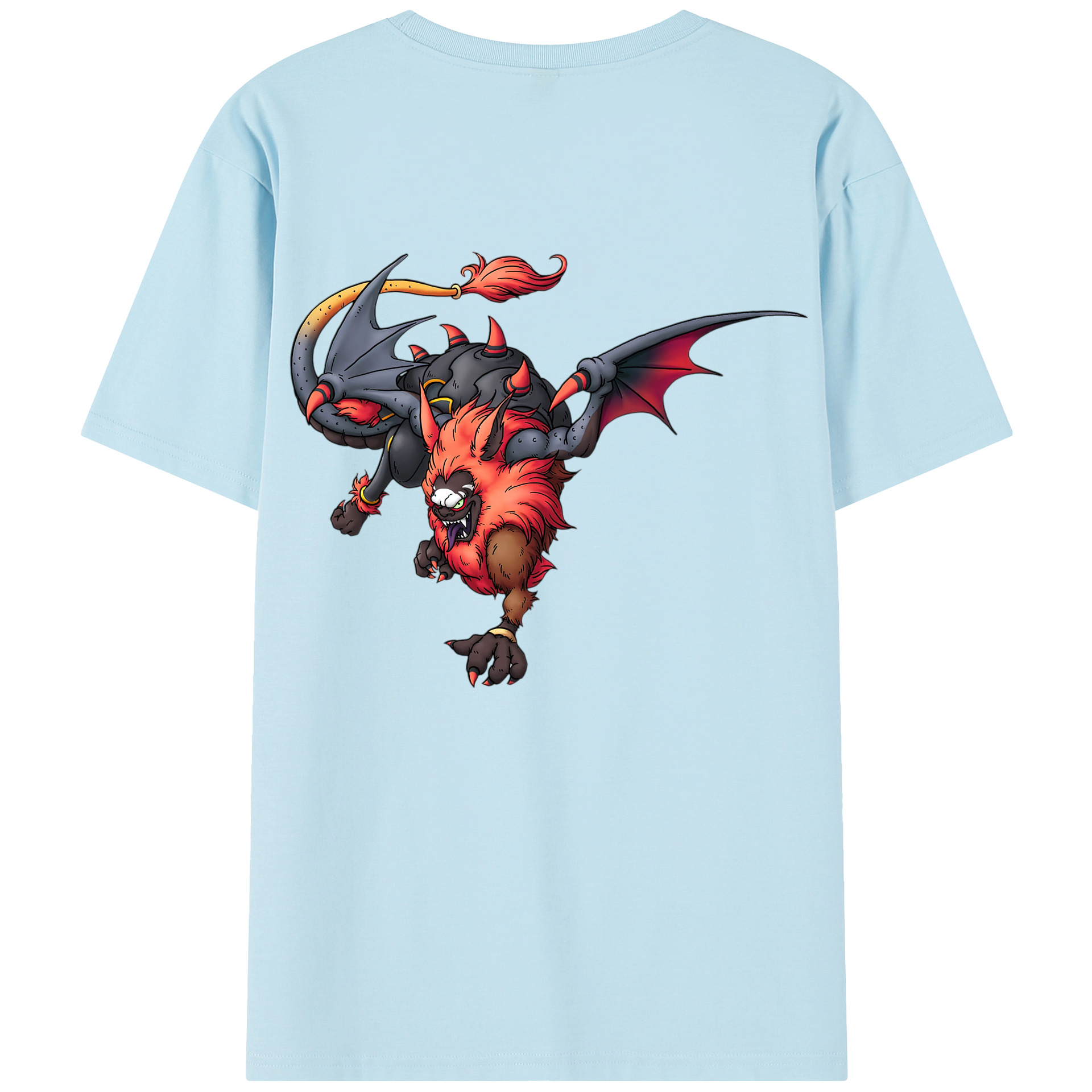 （画像用） ドラゴンクエスト Doragon Kuesuto Dragon Quest 綿100％半袖Tシャツ（背面プリント）